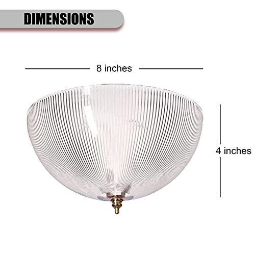 Ciata 4-3/4 Inch Ceiling Light Cover Fixture for A-shape bulb, Clip Lamp Shade for Ceiling Light Bulb, 7-3/4 Inch Diameter Dome Shape Shade Bulb Cover for Indoor Location, Prismatic, Pack of 2