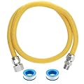 48" Flexible Gas Line Hose,Appliance Gas Line with Connector 1/2" MIP 1/2"FIP Fitting OD(1/2" ID) Gas Range Connector Kit for Stove,Gas Stove,Dryer,Water Heater By MIFLUS