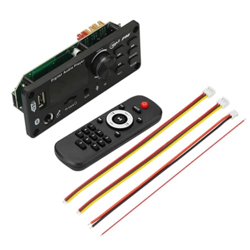 Asyduey Placa Decodificadora Bluetooth 5.0 MP3 WMA WAV, Amplificador DC12V, USB, TF, FM, Reproductor de Música para Coche, Control de Volumen de Altavoces.