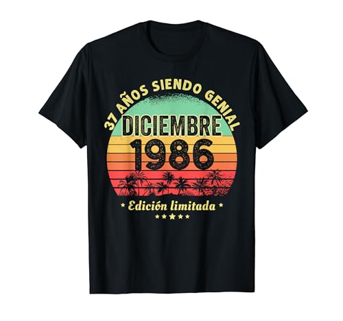 37 Años Cumpleaños Regalo Diciembre 1986 Diciembre 37 Años Camiseta