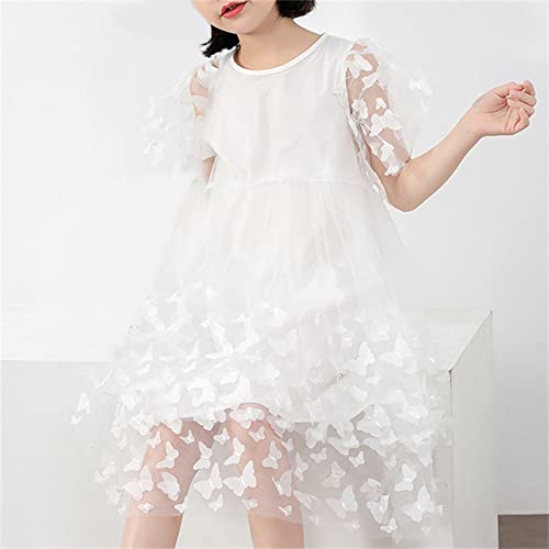 Vestido infantil de tule de fada para bebês meninas vestido de princesa para festa de dança (branco,