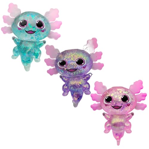 Axolotl Toys Balles Anti-Stress 3 pièces Jouets sensoriels Fidget balles pour Enfants et Adultes Panier de Pâques