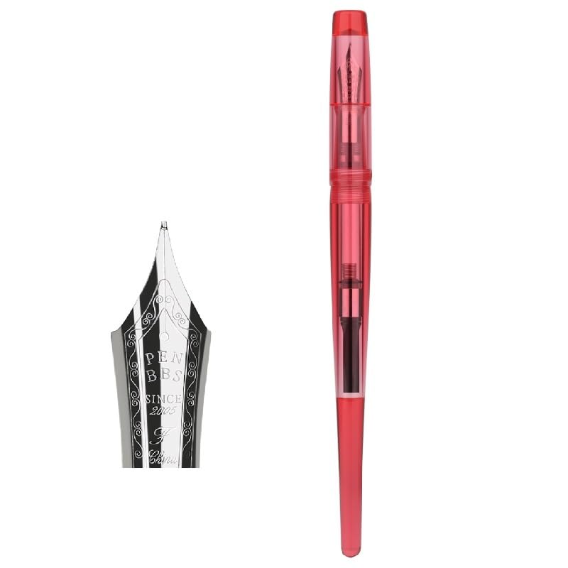 Stylo-plume pointe fine en iridium 0,5 mm et corps acrylique transparent avec coffret