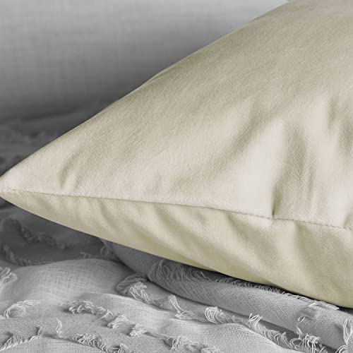 Image of HPD Half Price Drapes Cushion Cover 18 x 18 Heritage Plush Velvet - VPYC-198593-CC18PR - Pair, Au Lait Creme
