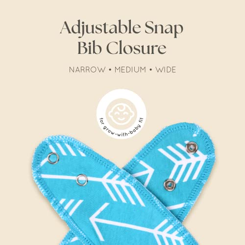 Dodo Babies Bandana Drool Bib Set – Eight 100% Cotton Bibs with Soft Polyester Lining, 2 Pacifier Clips, Binky Case, Blue Gift Bag for Baby Girl or Boy Shower – Adjustable Snap Fit for 3-24 Months - Thumbnail 4