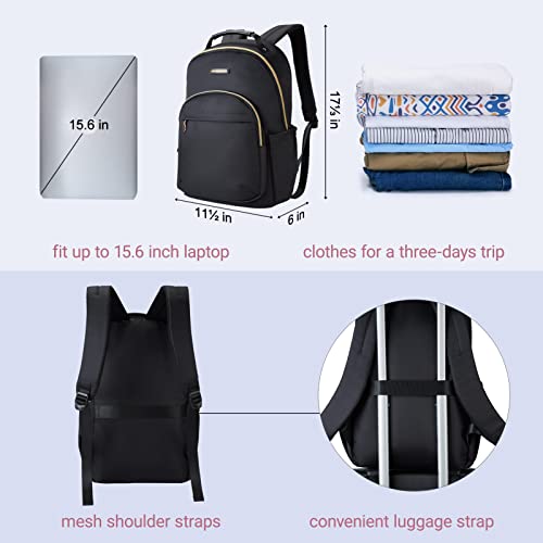 Light Flight Laptop Backpack For Women Computer Bag 15.6 Casual Notebook Back Packs For Work Travel Business Trip College, Practical Gift For Women And Family Black #TOP5