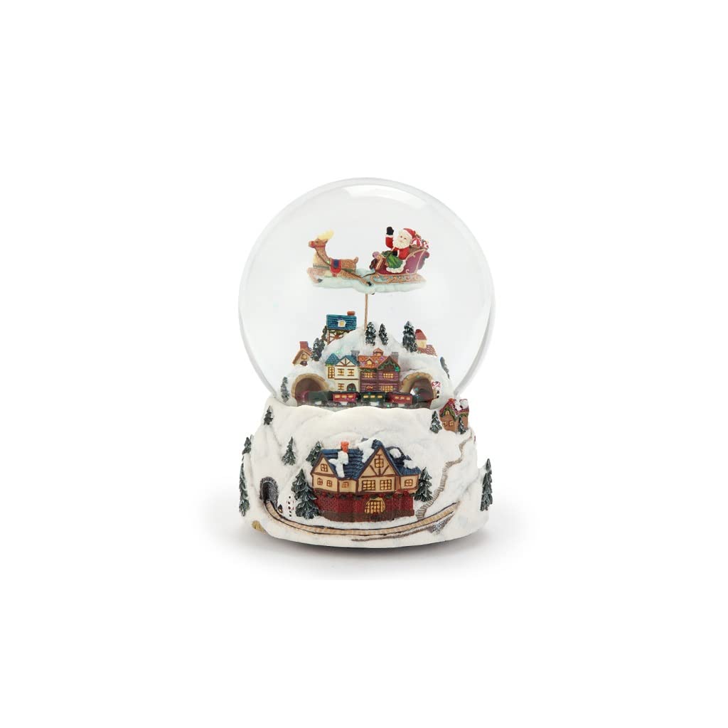 Caja de música de bola de cristal con diseño de montaña nevada para niños y parejas
