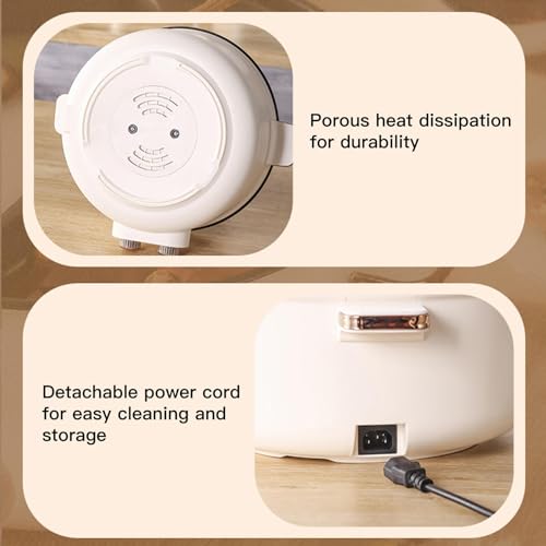 HJXBD888 Hot Pot Electric, Double control switch, Automatic Power Cut-Off Hot Pot Pan Hotpot Pot, Suitable for Small Parties (with 2 Leaky Nets),5.5L - Image 3