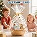 NUITPY 40 Pcs Cellophane Bags, 16 x 24 Inchs Cellophane Wrap for Gift Baskets, Durable Cellophane Gift Bag, Clear Basket Bag - Complimentary 40 Pcs Golden Twist Ties