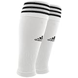 adidas Unisex Alphaskin Soccer (2-pack) Calf Sleeve Sock Team, White/Black, One Size US