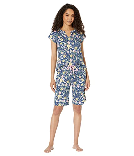 Image of Karen Neuburger Women's Short Sleeve Top and Bermuda Short Bottom Pajama Set