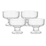 DNIENKGE 4 Pack Glass Ice Cream Cups, Glass Dessert Bowls, 7 Oz Mixed Drinks Cups for Drinks, Dessert, Nuts, Fruit, Pudding, Snack, Cocktail Party (4PCS), D-1046