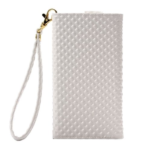 Housse portefeuille OnePlus X blanche texture grille perle aux finitions premium - 4