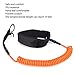 EVTSCAN Surfing Foot Rope TPU Heliciform Comfortable High‑Elastic Surfboard Safety Traction Belt(Orange)