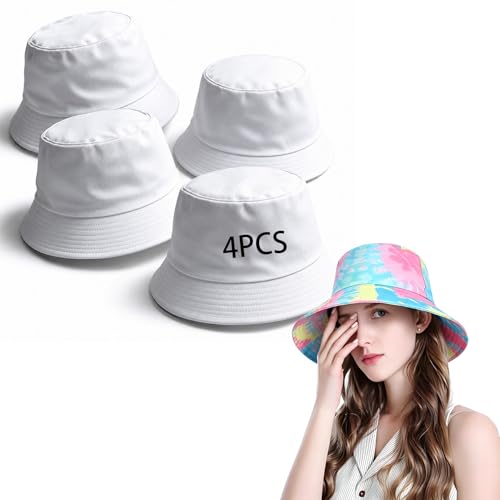 Image of Bucket Hats Bulk Solid Color DIY Blank Hat Bucket Hats for Men, Women and Adults