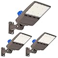 G GJIA LED Parking Lot Light, 200W, 28000LM 5000K Shoebox Light with Dusk to Dawn Photocell,Adjustable Arm Mount, IP66 Waterproof, Commercial LED Area Security Light for Parking Lot,Roadway,3Pack