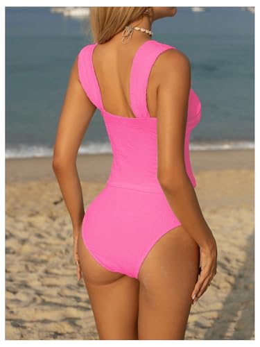 Women's 2 Piece Tankini Swimsuits Tummy Control Floral Jacquard Bathing Suit Modest Swimwear Set2