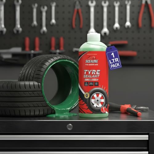 Image of Tubeless Tyre Sealant 1 Liter | Anti Punture Liquid Solution for Bike, Car, Scooty, Truck | Oil Based Auto Puncture Repair Liquid Tire Sealant (1 Liter)
