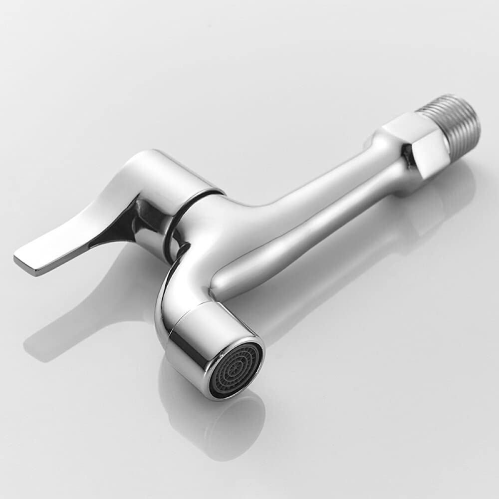 QHQQXN Rubinetto per Piscina Moderno, Maniglia monocomando per Lavanderia, Montaggio a Parete, Rubinetto per Lavatrice, Rubinetto Singolo per Acqua Fredda con interfaccia G1/2, Rubinetto per Tubo da