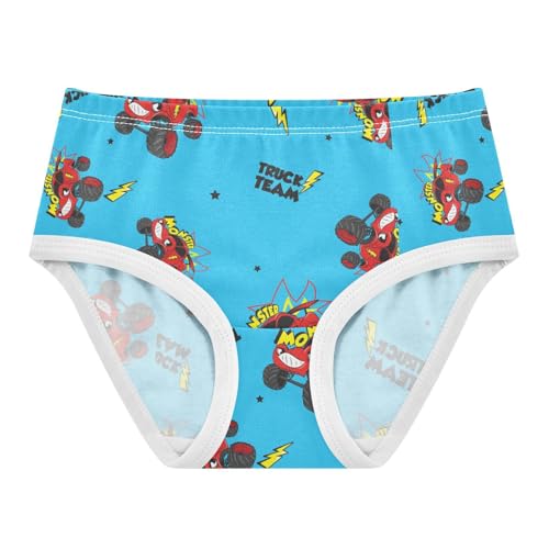 Wusikd Monster Truck Girls Underwear Cotton Car Blue Girls Briefs Soft Toddler Underwear 6T
