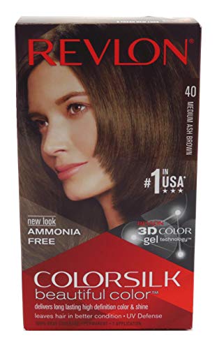 colorsilk Beautiful Color #40 Medium Ash Brown Revlon Hair Color 1 Application Unisex