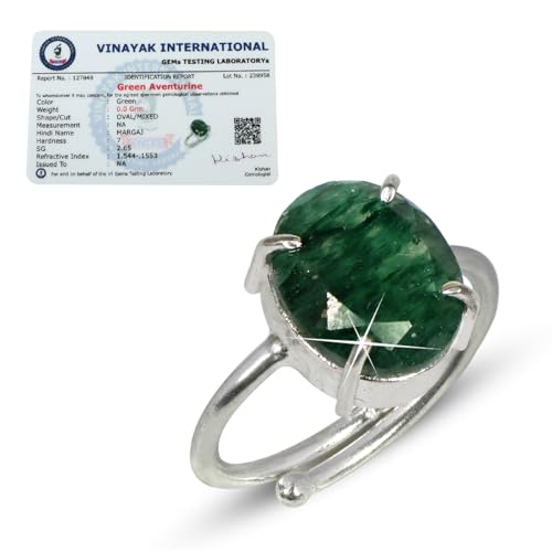 Image of Certified Green Aventurine Ring Natural Crystal Gemstone Adjustable Ring. Charged by Reiki Grandmaster & Vastu Expert
