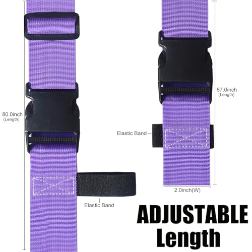Image of Luggage Straps for Suitcases TSA Approved-2 Pack Bright Personalized Luggage Belt Strap for Suitcase /Carry On Bag Luggage Accessories for Travel (Violet)