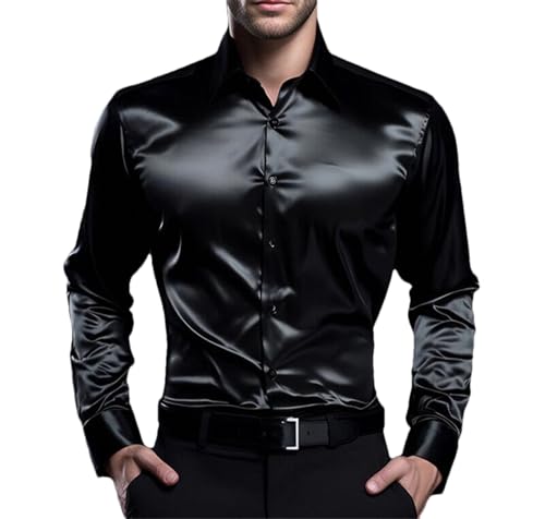 Chemise en satin homme anti-plis pour éviter l'inconfort des costumes de mariage rigides