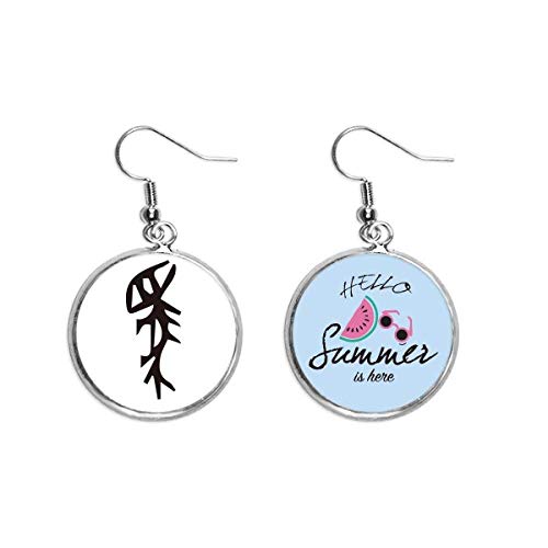 Pendientes de sandía con apellido chino Ma joyería de verano para lóbulo