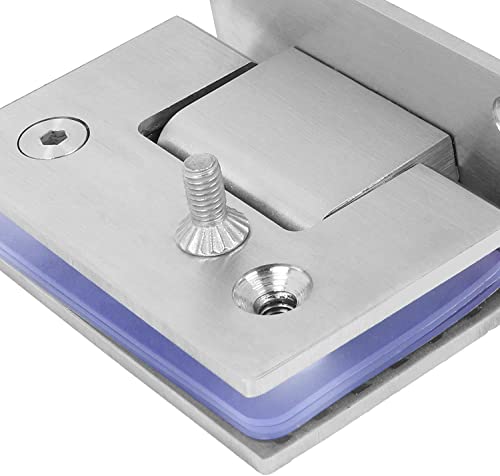 Acrux7 2Pcs Heavy Duty 90 Degree Glass Door Hinges Stainless Steel Glass Shower Door Hinges Frameless Cupboard Showcase Cabinet Clamp For For 8 - 12 Mm(0.31-0.47 Inch) Bathroom Gate #TOP3