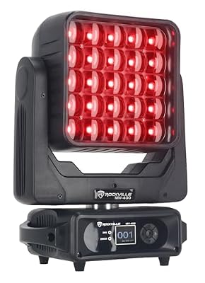 Rockville MV-400 400W Moving Head Matrix Wash Light, Adjustable Zoom, DMX 512 Control, Stage DJ Lighting