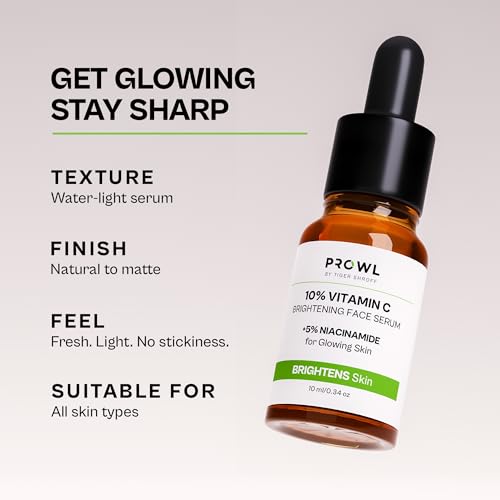 Image of PROWL by Tiger Shroff 10% Vitamin C Serum for Daily Glowing Skin | Reduces Dark Spots & Evens Skin Tone for Men | Face Brightening Serums for All Sensitive Dry Oily Combination Skin Care | 10ml