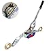 Come Along Winch - 4400 lbs/2T Pulling Capacity,12ft Steel Cable,2 Hooks,Dual Gear Power Puller,Automotive Hoist Cable Puller for Vehicle Rescue,Construction,Farm，Cable Winch Puller with Free Gloves