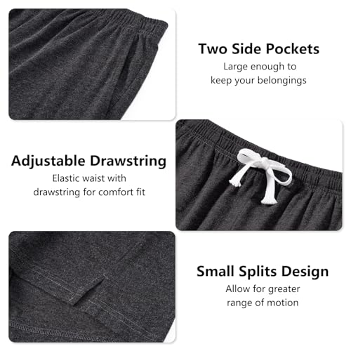 Image of AMY COULEE Mens Lounge Shorts 4 inch Pajama Lightweight Cotton Sleep Bottoms with Pockets
