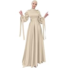 Muslim Dress for Women Loose Full Cover Long Abaya Satin Dress Kaftan Abayas Islamic Robe S-XXL