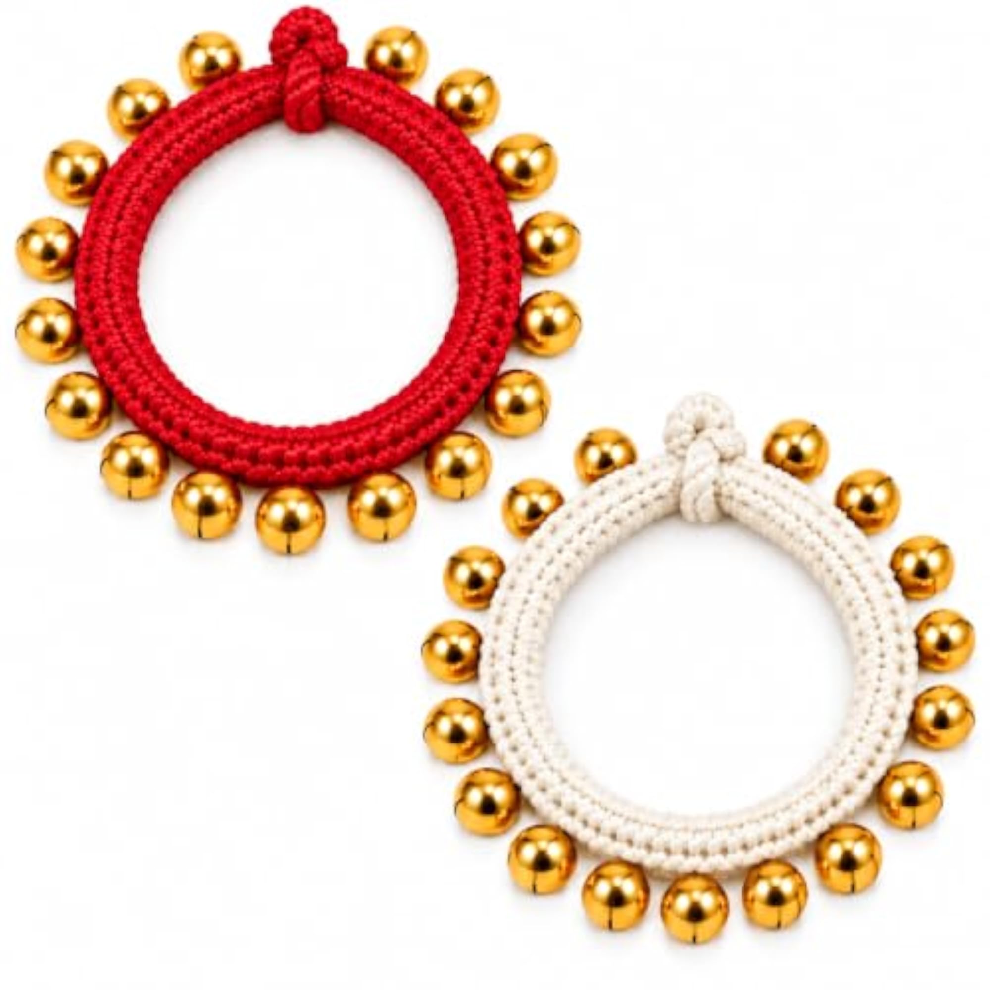 Women's Red & Off-White Ghungharoo Anklet
