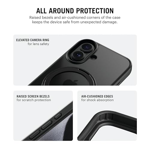 Image of DailyObjects Polycarbonate Case for iPhone 16 Plus Compatible with Mag-Safe Wireless Charging,Halo 2.0 with Rotatable Stand Slim Shockproof Back Cover