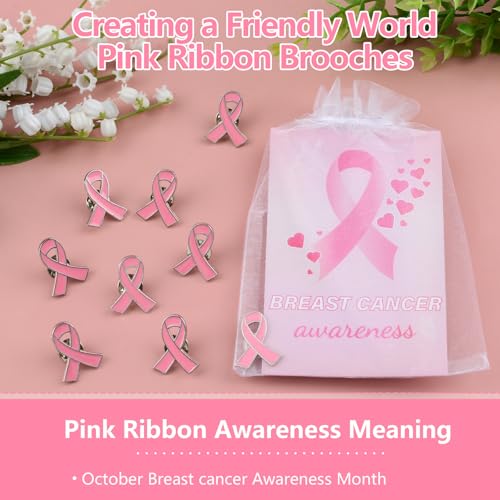 Broches de octubre rosa con cierre seguro para decorar ropa sin perderlos 6