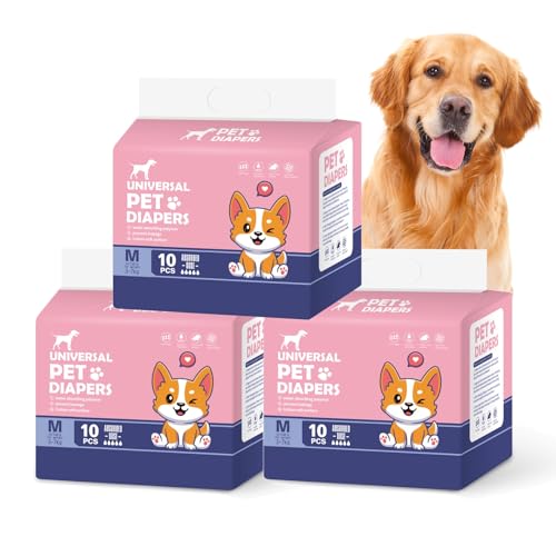 Vivapeta Pañales ultra absorbentes para perros hembras y machos, a prueba de fugas, indicador de humedad, transpirables y agradables al tacto, fáciles de llevar, para perros en celo, perros mayores o