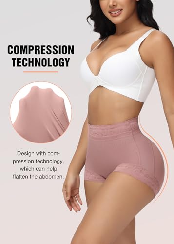 Image of SHAPSHE High-Waisted Shapewear Panties, Tummy Control & Butt Shaping | Double-Layer Compression | 4 Flexible Waist Stays | Silicone Waist & Leg Grips | Unpadded Butt Contour | Lace-Trimmed Legs