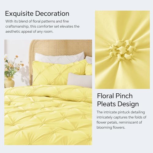 Image of BEDELITE Queen Comforter Set Light Yellow,Lightweight & Soft Comforter