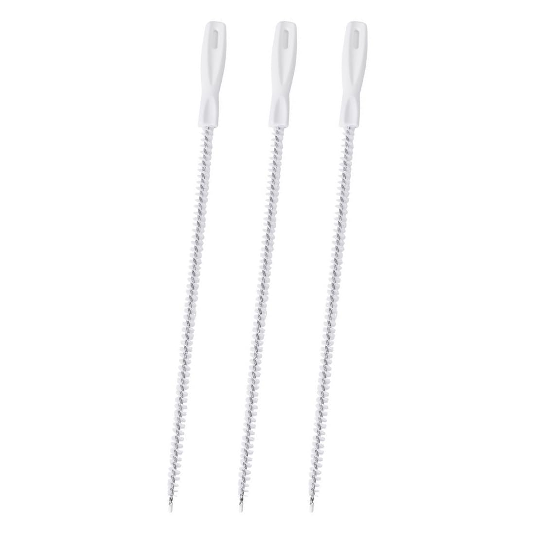 WeddHuis 3 Pezzi Scovolino Flessibile per Tubi, Spazzola di Pulizia per Lavandini, Bagno, Cucina, Doccia (45CM)