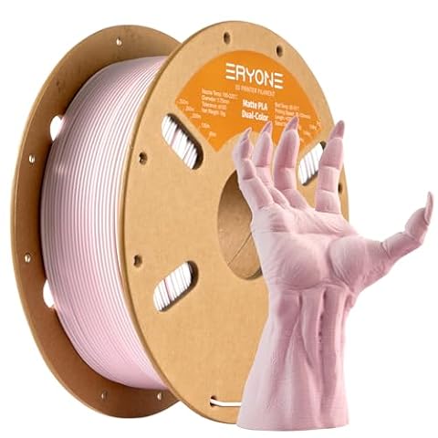 ERYONE Matte PLA Filament 1.75mm, 3D Printer PLA Matte Filament, +/-0.03mm, 1kg (2.2lbs)/Spool,Dual Matte Pink & White