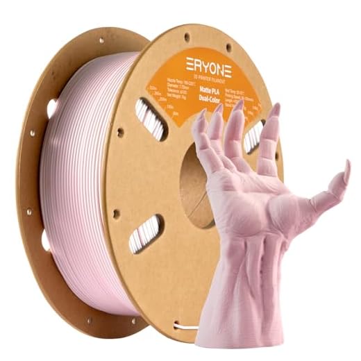 ERYONE Matte Dual Color 3D Printer PLA Filament 1.75 +/- 0.03mm, Matte Bicolor Filament PLA 1KG(2.2LBS) Spool, White Pink