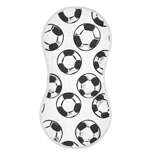 Baby Burp Cloths, Soft Absorbent Burping Cloths for Babies, Cotton Milk Spit Up Rags, Large Size for Newborns, Baby Boys and Girls (Soccer Ball)
