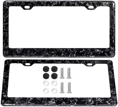 100% Real Black Carbon Fiber License Plate Frame Silm 4 Holes With