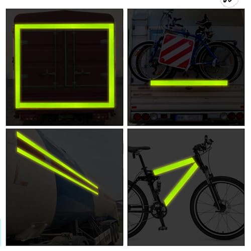 Swrt HL-1 2 Inch X 30 Ft Reflective Tape Outdoor Waterproof Dot-C2 Fade Resistant Fluorescent Green Reflective Tape Strong Adhesive Safety Warning Tape Reflector Conspicuity Tape thumb #5