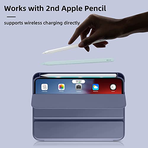 Image of SwooK Case for iPad mini 6 Case /iPad mini 6th Generation Case 2021 8.3 Inch with Pencil Holder, Hybrid Slim Clear Back Shell for iPad mini 6 Case (Light Purple, iPad mini 6 8.3 inch)