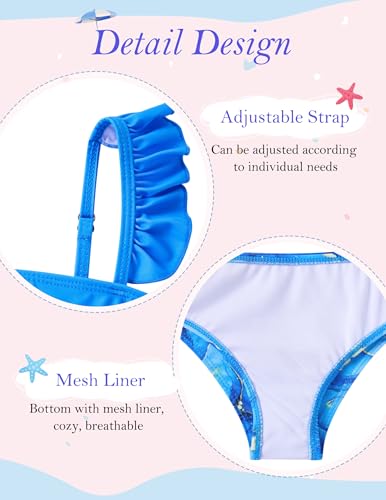 Image of ALISISTER Girls Swimsuit 3 Piece Bathing Suits Summer Bikini Tankini Sets with Cover Up Skirt for 4-12 Years
