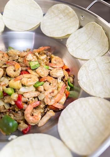 Bene Casa Stainless-Steel Comal Pan, Convex, Party Size